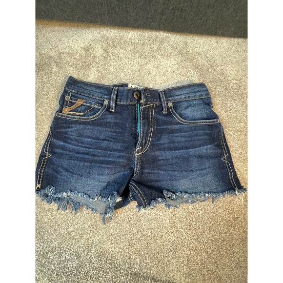 Ariat Other - Ariat Perfect Rise Boyfriend Jean Shorts Women 32/34 cutoff denim Dark Wash